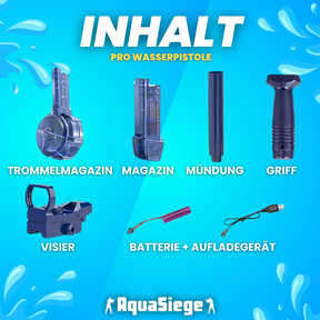 AquaSiege Wasserpistolen – Dein Sommermoment jetzt in deiner Hand.