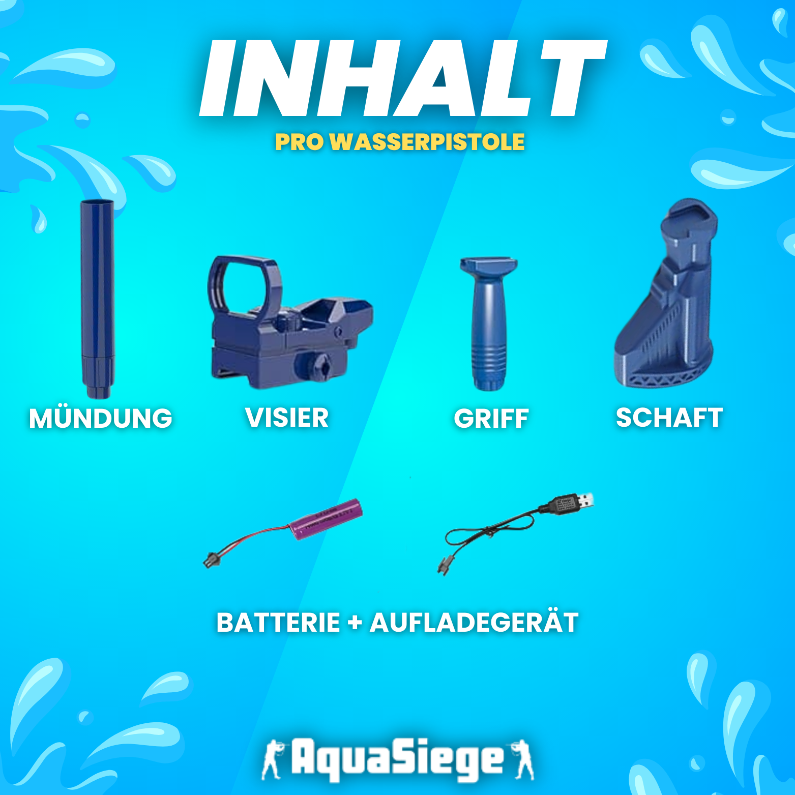 AquaSiege Wasserpistolen – Dein Sommermoment jetzt in deiner Hand.